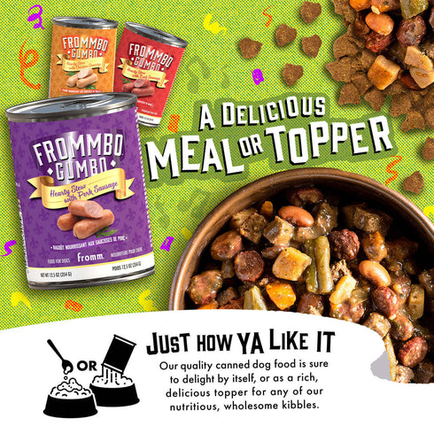 Fromm Frommbo Gumbo Wet Dog Food - Hearty Pork Sausage Stew -12.5oz Can
